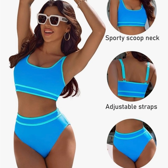 Blue and Aqua Bikini Set - Picture 4 of 10